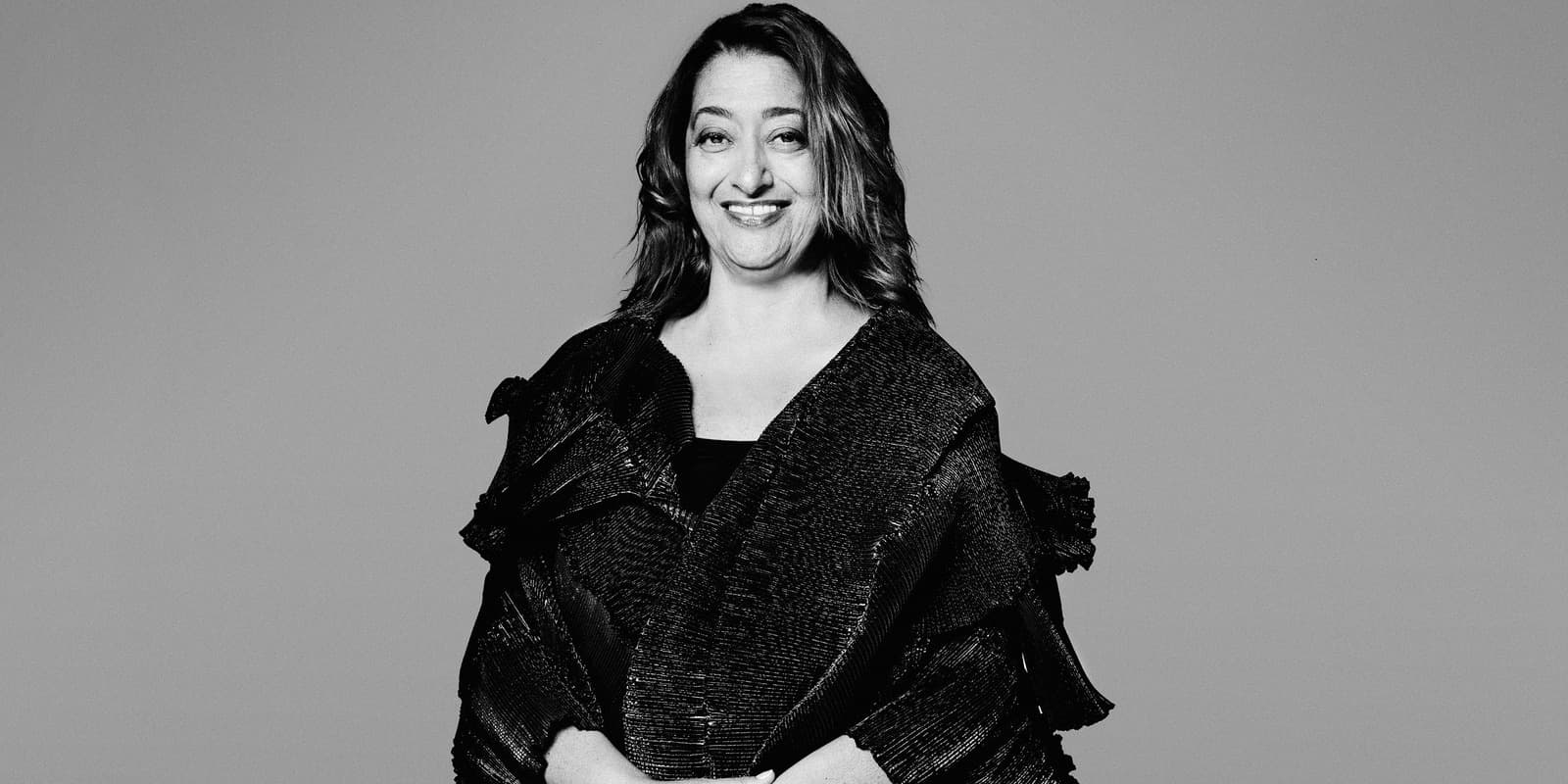 Portrait of architect Zaha Hadid.